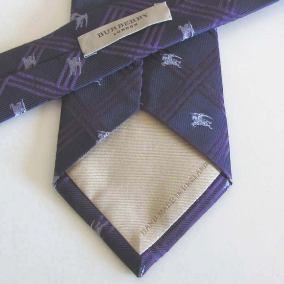 BURBERRY Equestrian Knight Device pattern silk tie - Picture 4 of 7